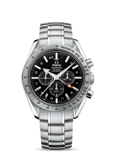 Omega Speedmaster Broad Arrow Co-Axial GMT Stainless Steel / Black / Bracelet